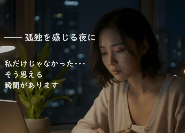 これ、実は誰でも感じることなんです 　がんばる女性が孤独を感じる理由