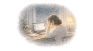 夜遅くまで悩む大阪の経営者が カウンセリングや対話を通して 自分の問いに静かに返事を受け取る時間