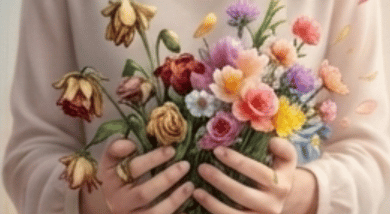 怒りではなく覚悟として立ち上がる日本人の感覚を、経営者カウンセリングの視点から静かに表現した大阪発のビジュアル