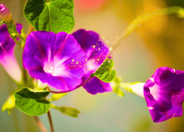 朝顔が支えに絡みながら光へ伸びていく姿が 満ちていく歩みを象徴する 花読み®の世界観 経営者カウンセリング 大阪